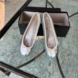 J. Crew Metallic Silver ballet flats